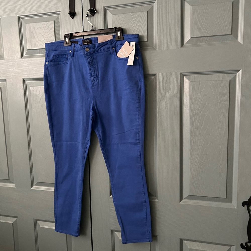 NYDJ for Chico’s Skinny Ankle Amparo Blue.